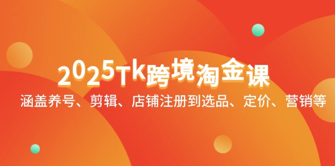 2025Tk跨境淘金课：涵盖养号、剪辑、店铺注册到选品、定价、营销等-学链网创