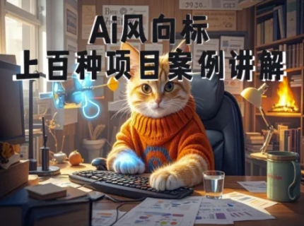 Ai风向标-附100种项目案例玩法-0基础小白到大神ai视频商业应用教学-学链网创
