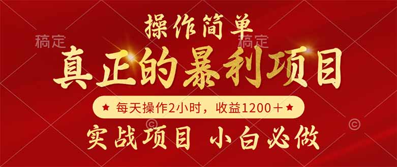 真正的暴利项目，操作简单，每天收益1200＋，自己做老板-学链网创