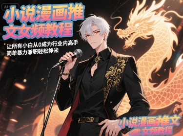 小说漫画推文女频教程，让所有小白从0成为行业内高手，简单暴力兼职轻松挣米-学链网创