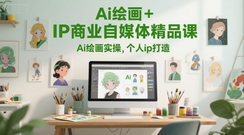 Ai绘画+IP商业自媒体精品课，Ai绘画实操，个人ip打造-学链网创