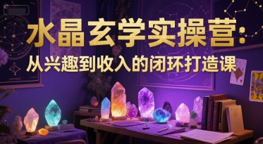 水晶玄学实操营：从兴趣到收入的闭环打造课-学链网创