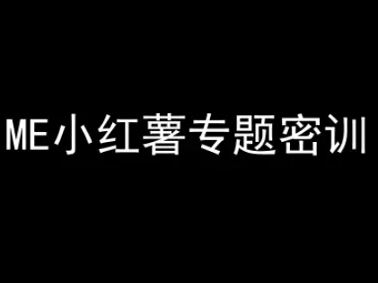 ME小红薯专题密训-小红书电商教程-学链网创