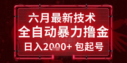 六月最新技术全自动暴力撸金，稳定日入2k+包起号，长期稳定【揭秘】-学链网创
