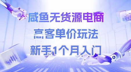 咸鱼无货源电商，高客单价玩法，新手1个月入门-学链网创