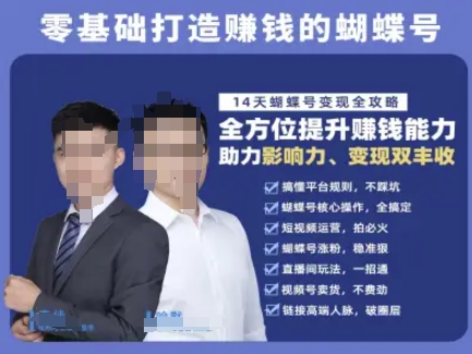 蝴蝶号专栏-视频号运营教程，零基础打造挣钱的蝴蝶号，14天蝴蝶号变现全攻略-学链网创