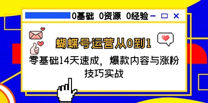 蝴蝶号运营从0到1，零基础14天速成，爆款内容与涨粉技巧实战-学链网创