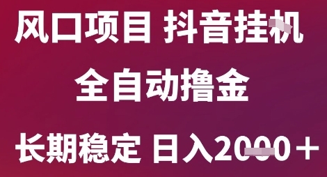 风口项目，六月最新玩法抖音无人挂G，全自动撸金，长期稳定 日入2k+【揭秘】-学链网创