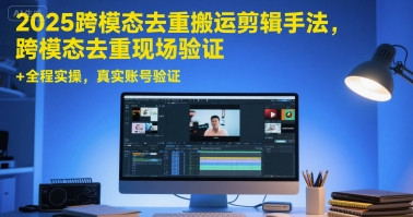 2025跨模态去重搬运剪辑手法，跨模态去重现场验证 +全程实操，真实账号验证-学链网创