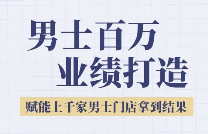 2025男士美业百万业绩打造，赋能上千家男士门店拿到结果-学链网创