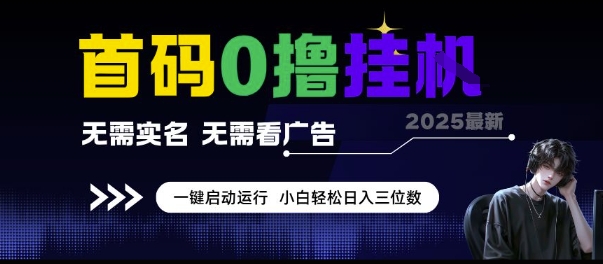 首码0撸挂G项目，无需实名无需看广告 一键启动运行，小白轻松日入三位数【揭秘】-学链网创