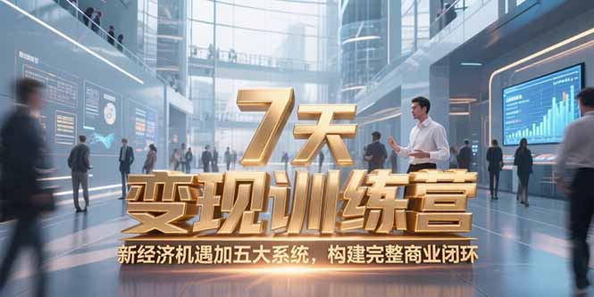 7天咨询师变现训练营，新经济机遇加五大系统，构建完整商业闭环-学链网创