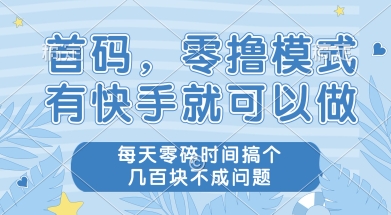 首码零撸项目，有快手就可以做，每天业务时间搞个几张不是问题【揭秘】-学链网创