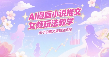 AI漫画小说推文女频玩法教学，AI小说推文变现全流程-学链网创