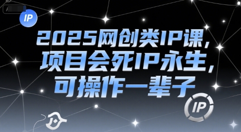 2025网创类IP课，项目会死IP永生，可操作一辈子-学链网创