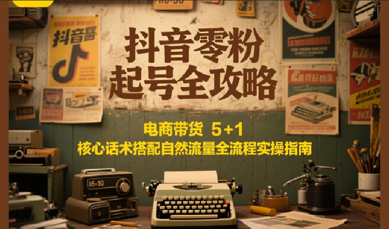 抖音零粉起号全攻略：电商带货 5+1 核心话术搭配自然流量全流程实操指南-学链网创