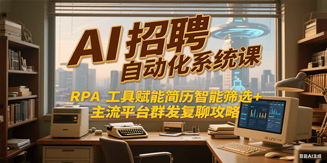 AI招聘自动化系统课，RPA工具赋能简历智能筛选+主流平台群发复聊全攻略-学链网创