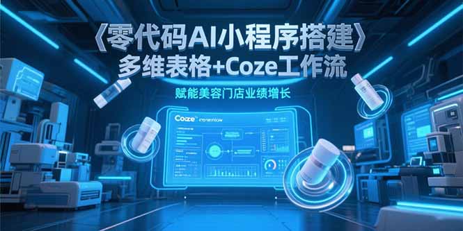 零代码AI小程序搭建，多维表格+Coze工作流，赋能美容门店业绩增长-学链网创