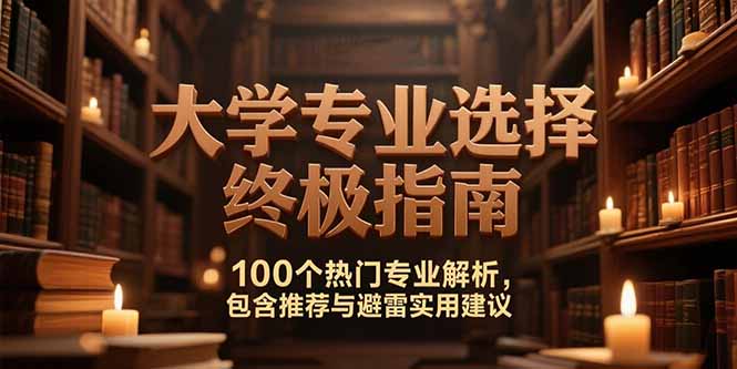 付费文：大学专业选择终极指南,100个热门专业解析,包含推荐与避雷实用建议-学链网创