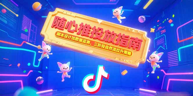 随心推投放指南，脚本设计加数据监测，三阶段自然流拉升策略-学链网创