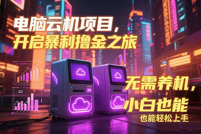 电脑云机项目 暴力撸金玩法，不需要养机 配置没有要求 单机100个窗口一…-学链网创