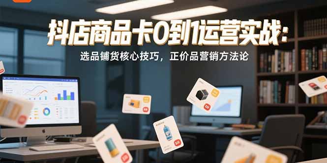 抖店商品卡0到1运营实战：选品铺货核心技巧，正价品营销方法论-学链网创