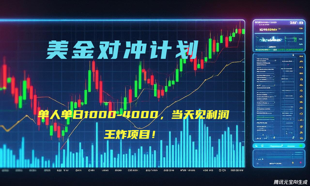 2025年最暴力项目“美金先登计划”最新最强对冲战法，每日实际收益1K-4K-学链网创