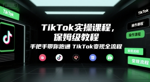 TikTok实操课程，保姆级教程，手把手带你跑通TikTok变现全流程-学链网创