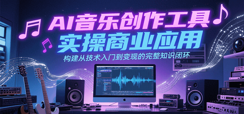 AI音乐创作工具实操商业应用，构建从技术入门到变现的完整知识闭环-学链网创