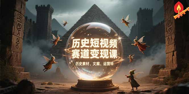 历史短视频赛道变现课，百集素材库应用，文案剪辑技巧，账号运营全案-学链网创