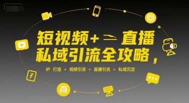 短视频+直播私域引流全攻略，IP打造 +视频引流 +直播引流 +私域沉淀-学链网创