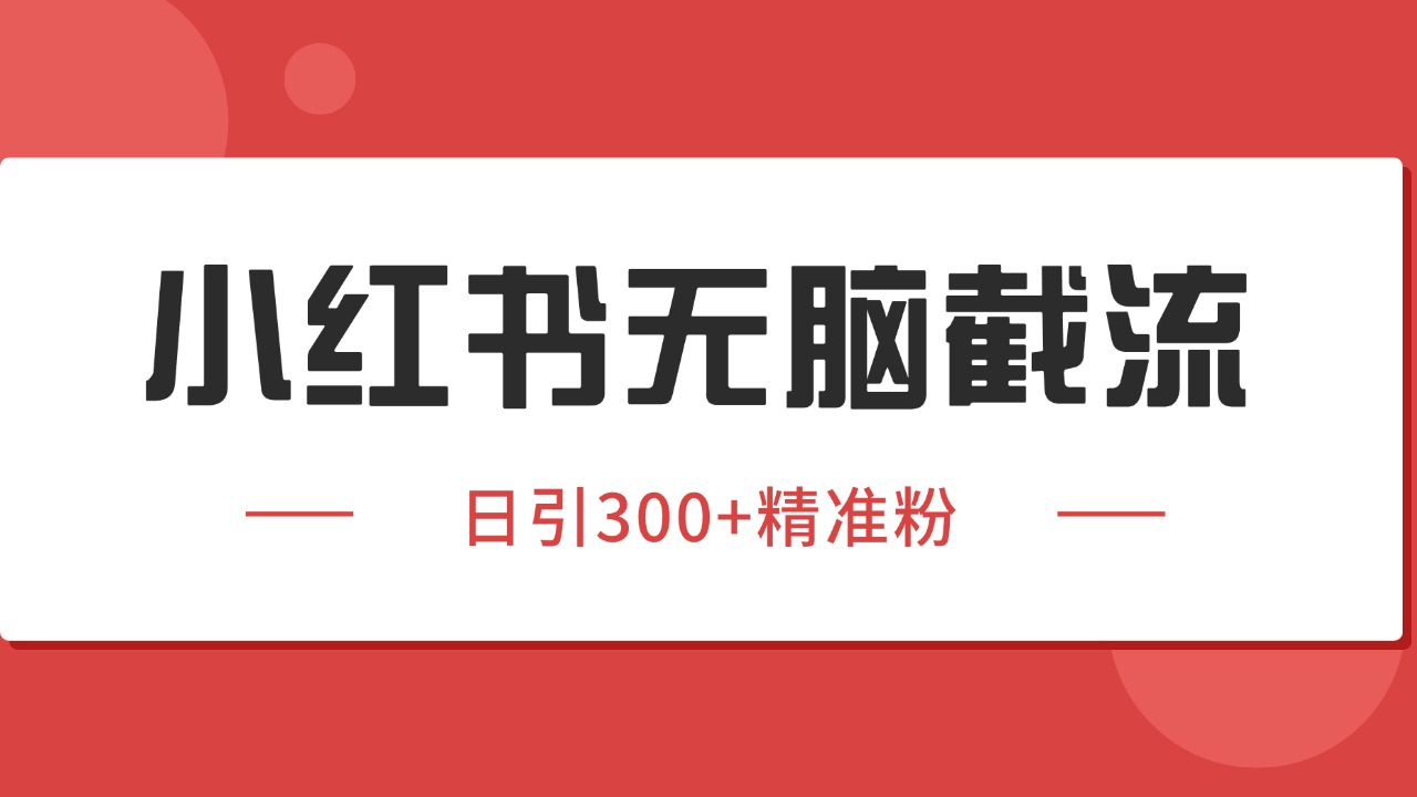 小红书截流同行客源，独家野路子获客玩法 日引200+暴力获客-学链网创