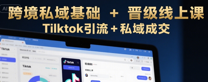 跨境私域基础+晋级线上课，Tilktok引流+私域成交-学链网创