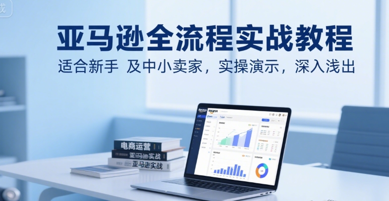 亚马逊全流程实战教程，适合新手及中小卖家，实操演示，深入浅出-学链网创