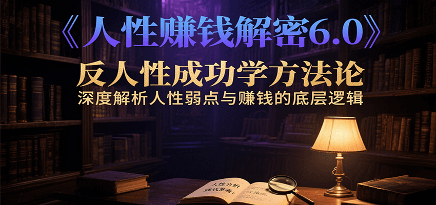 人性赚钱解密6.0，反人性成功学方法论，深度解析人性弱点与赚钱的底层逻辑-学链网创