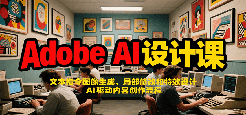 Adobe AI设计课：文本指令图像生成、局部修改和特效设计，AI驱动内容创作流程-学链网创