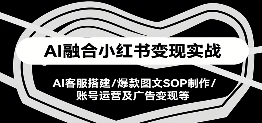 AI融合小红书变现实战课，AI客服搭建/爆款图文SOP制作/账号运营及广告变现等-学链网创