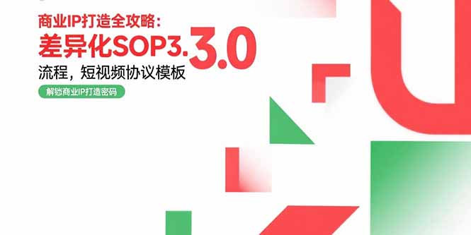 商业IP打造全攻略：差异化SOP3.0流程，短视频协议模板，婚恋项目实战案例-学链网创