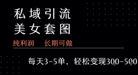私域卖套图每天3-5单   每单利润99-2张+-学链网创