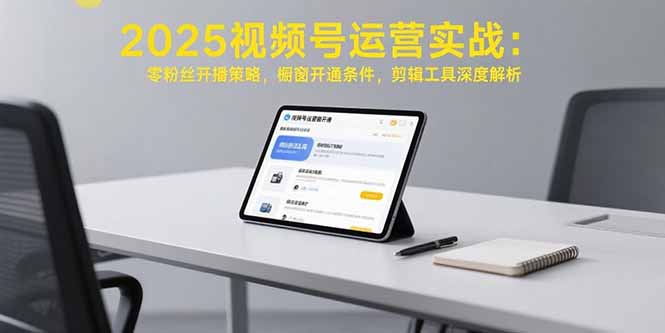 2025视频号运营实战：零粉丝开播策略，橱窗开通条件，剪辑工具深度解析-学链网创