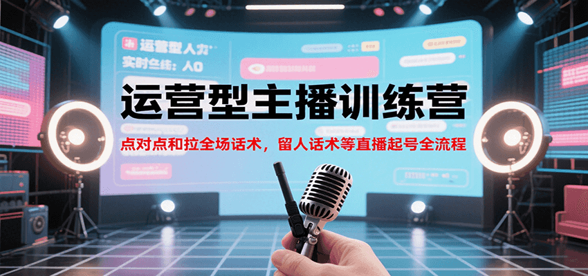 运营型主播训练营，点对点和拉全场话术，留人话术等直播起号全流程(更新7月)-学链网创