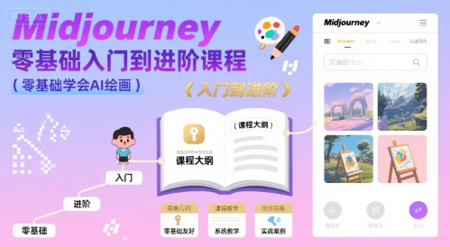 midjourney零基础入门到进阶课程，零基础学会AI绘画-学链网创