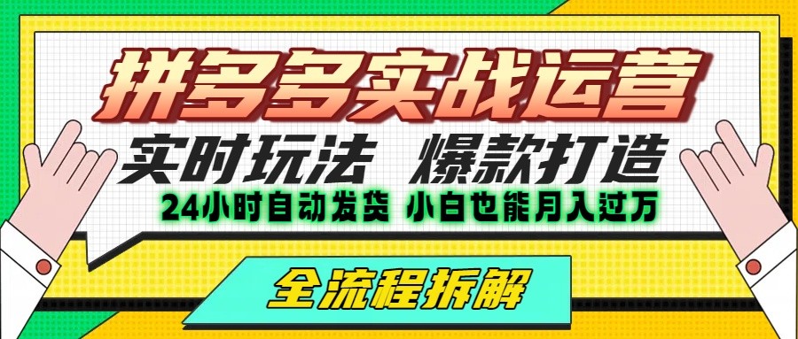 拼多多最新实战运营高投产：长久稳定项目，单店利润一天三位数-学链网创