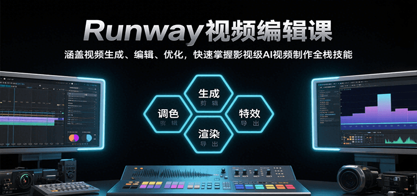 Runway视频编辑课，涵盖视频生成、编辑、优化，快速掌握影视级AI视频制作全栈技能-学链网创