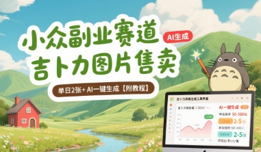 小众副业赛道 吉卜力图片售卖 单日2张+ AI一键生成【附教程】-学链网创