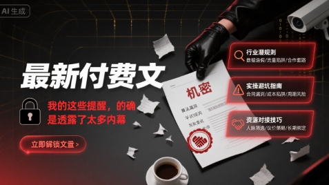 最新付费文：我的这些提醒，的确是透露了太多内幕-学链网创