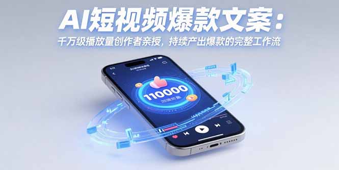 AI短视频爆款文案：千万级播放量创作者亲授，持续产出爆款的完整工作流-学链网创