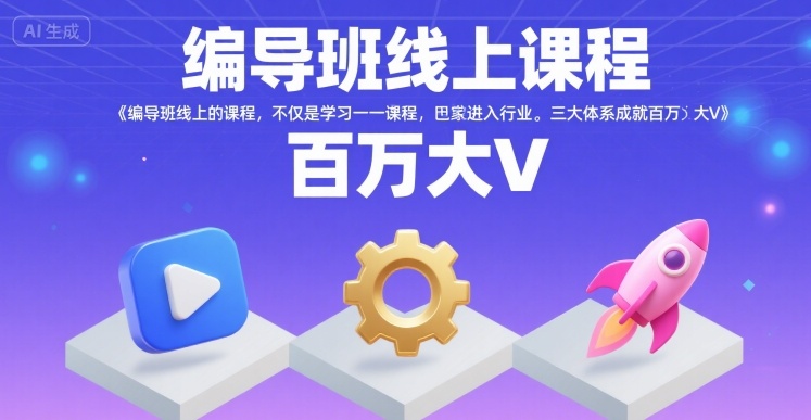 编导班线上课程，不仅是学习一门课程，更是进入一个行业，三大体系成就百万大V-学链网创