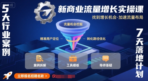 新商业流量增长实操课，找到增长机会，加速流量布局-学链网创