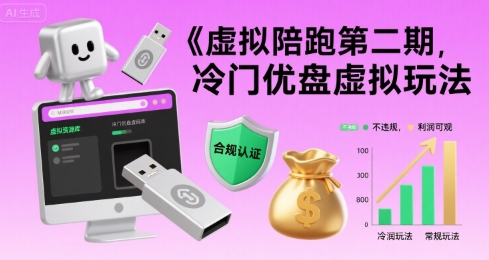 虚拟陪跑第二期，冷门优盘虚拟玩法，不违规，利润可观-学链网创